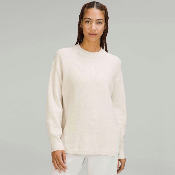 lululemon athletica Sweaters - Lululemon | Merino Wool Blend Ribbed Crewneck Sweater‎ White Opal Size 6
